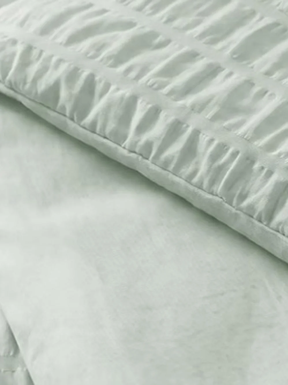 Seersucker Comforter Set - Twin In Light Mint Green
